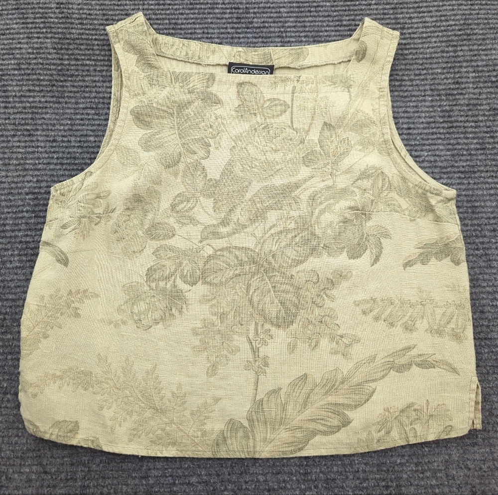 Vintage Made In USA Linen Crop Top Womens S, CoconutGirl, Minimalist, CleanGirl